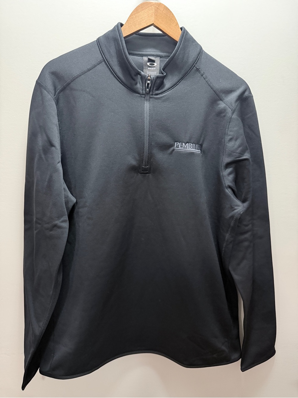 Men's Oakley Charcoal Quarter-Zip Performance Pullover Size XL 29.5x25